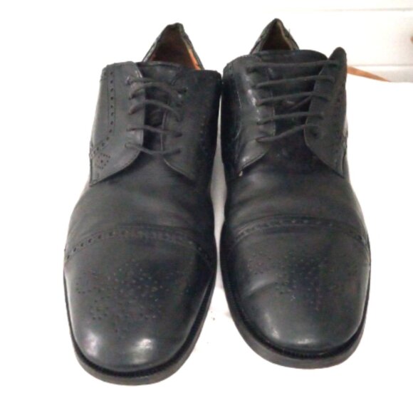 Sandro Moscoloni Men’s Wingtip Oxford Shoes Sz 12 Black Leather Lace Up - Picture 9 of 14
